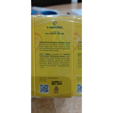 V Natural Temulawak Serum Original 20ml / SERUM V NATURAL