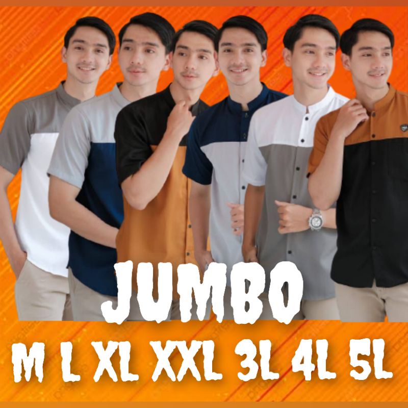 BATIK INDONESIA - Baju Koko Pakain Muslim Pria JUMBO terbaru 2023 Size M L XL XXL 3l 4l 5l