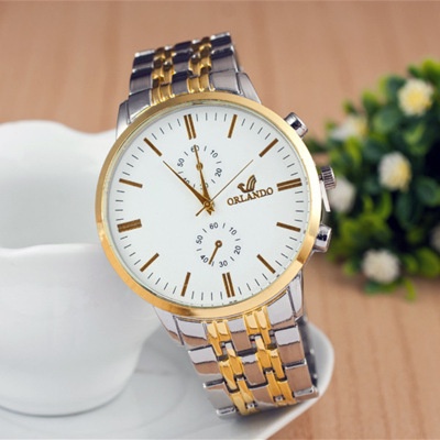 Jam Tangan Pria Fashion Terbaru Waterresistant ORIGINAL Import Orlando R 30 Model Luxury Business Strap Rante Stainless Steel Anti Air Man Watch Auto Date Analog Kekinian (FREE BOX)