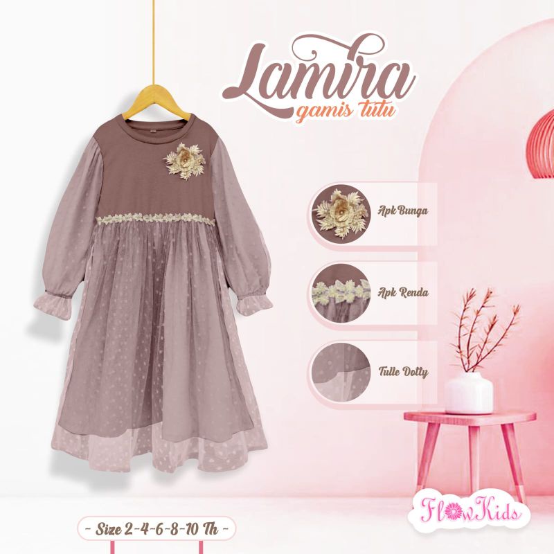 LAMIRA GAMIS TUTU FLOWKIDS PREMIUM / GAMIS TUTU LAMIIRA FLOWER KIDS SIZE 2-10 T nabLfashion