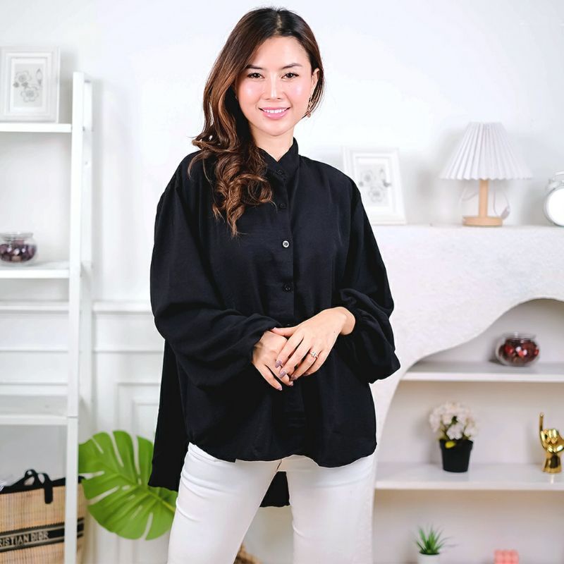 Kemeja Atasan Blouse Wanita Crinkle Airflow Jumbo Ld 130
