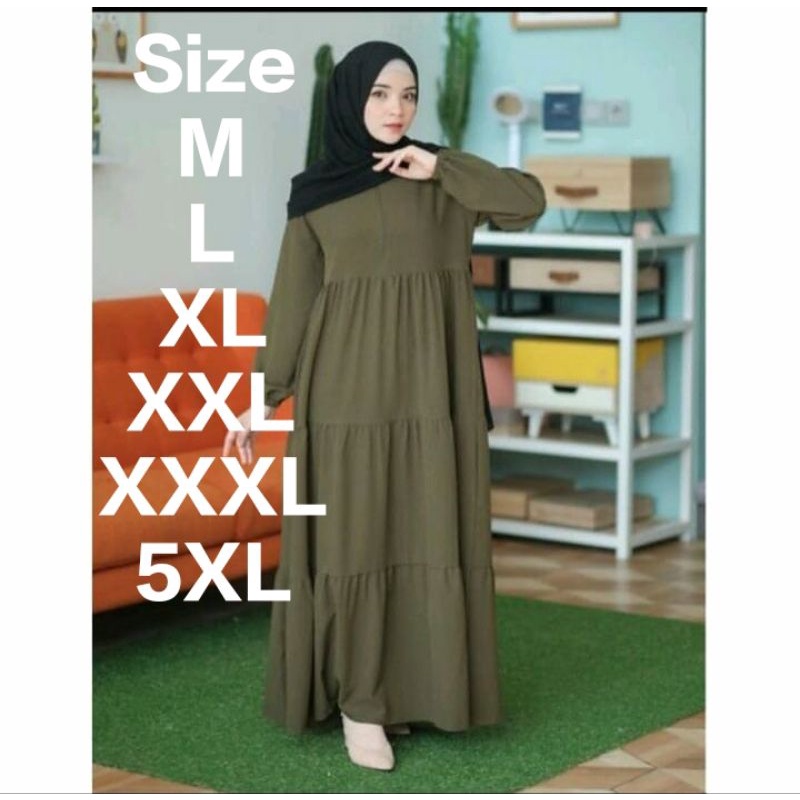 Delvina Maxi Gamis Muslim Busui bahan Cringkel Nadira Gamis Muslim