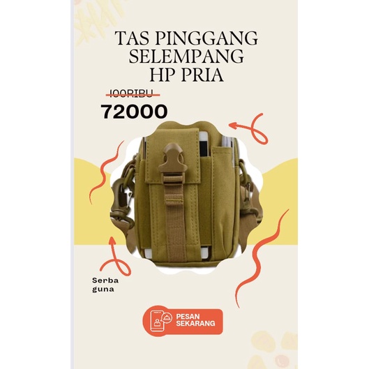 tas pinggang selempang hp pria anti air