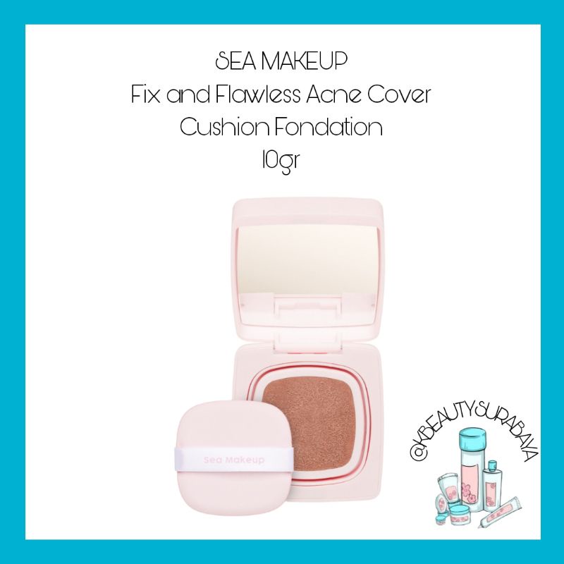 (BPOM) SEA MAKEUP Acne High Cover Foundation &amp; Concealer / SEA MAKEUP Fix and Flawless Acne Cover Cushion