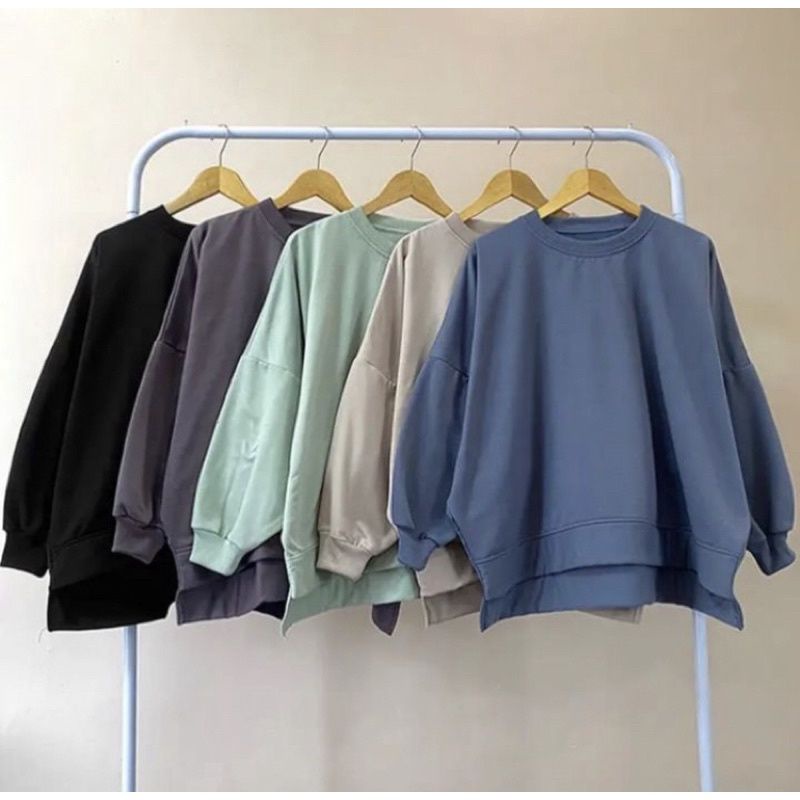 Sweater XXXL OVERSIZE Sweater Oblong Wanita Oversize Bahan Fleece