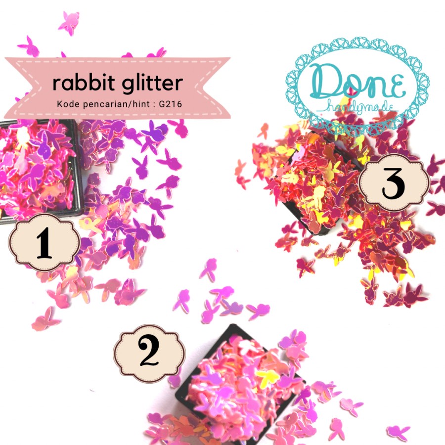 Done handymade rabbit glitter bunny glitter nail art resin art g216