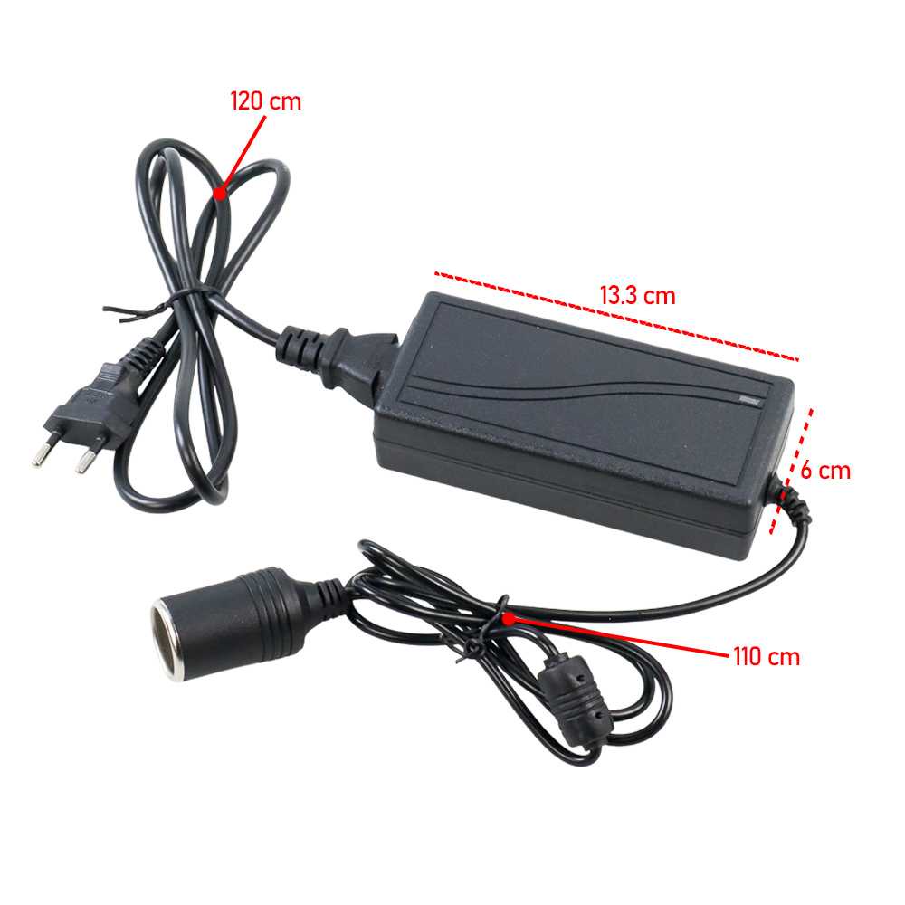 ( 100% BARANG ORI ) SINO Power Adaptor AC to DC Converter Cigarette Port 12V 8A - 1280