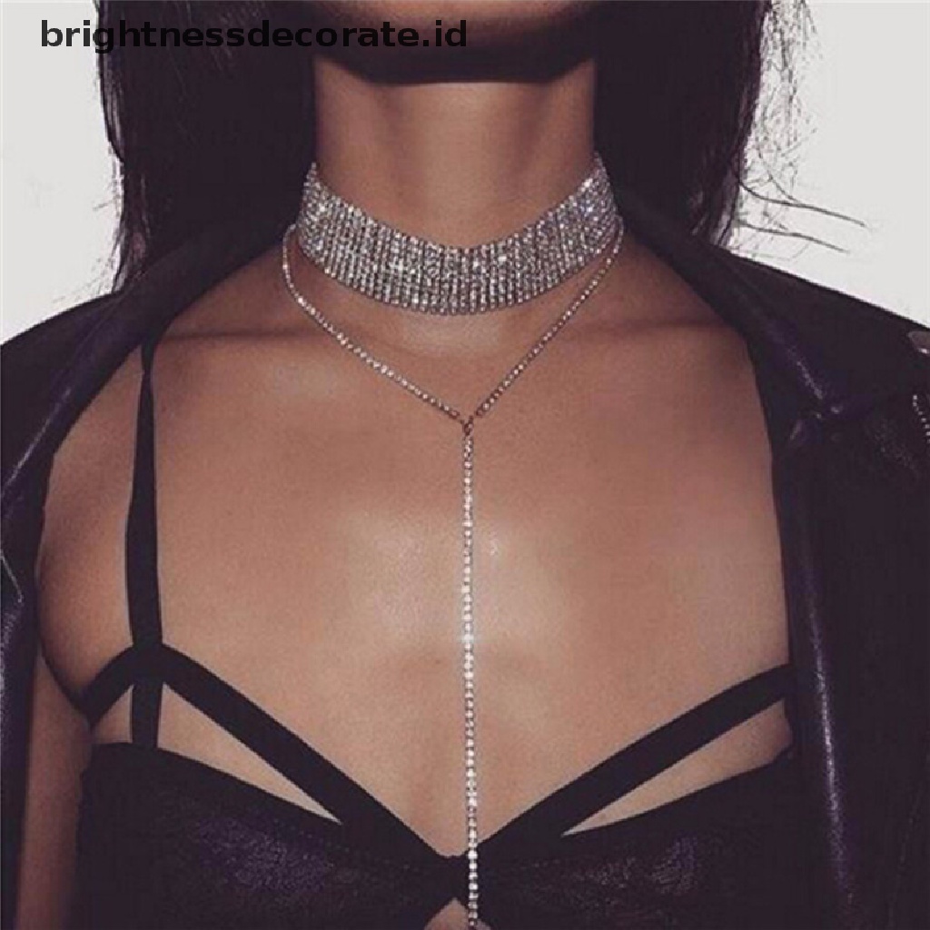 [Birth] Fashion Wanita Klavikula Kalung Berlian Imitasi Liontin Rantai Choker Kerah Perhiasan [ID]