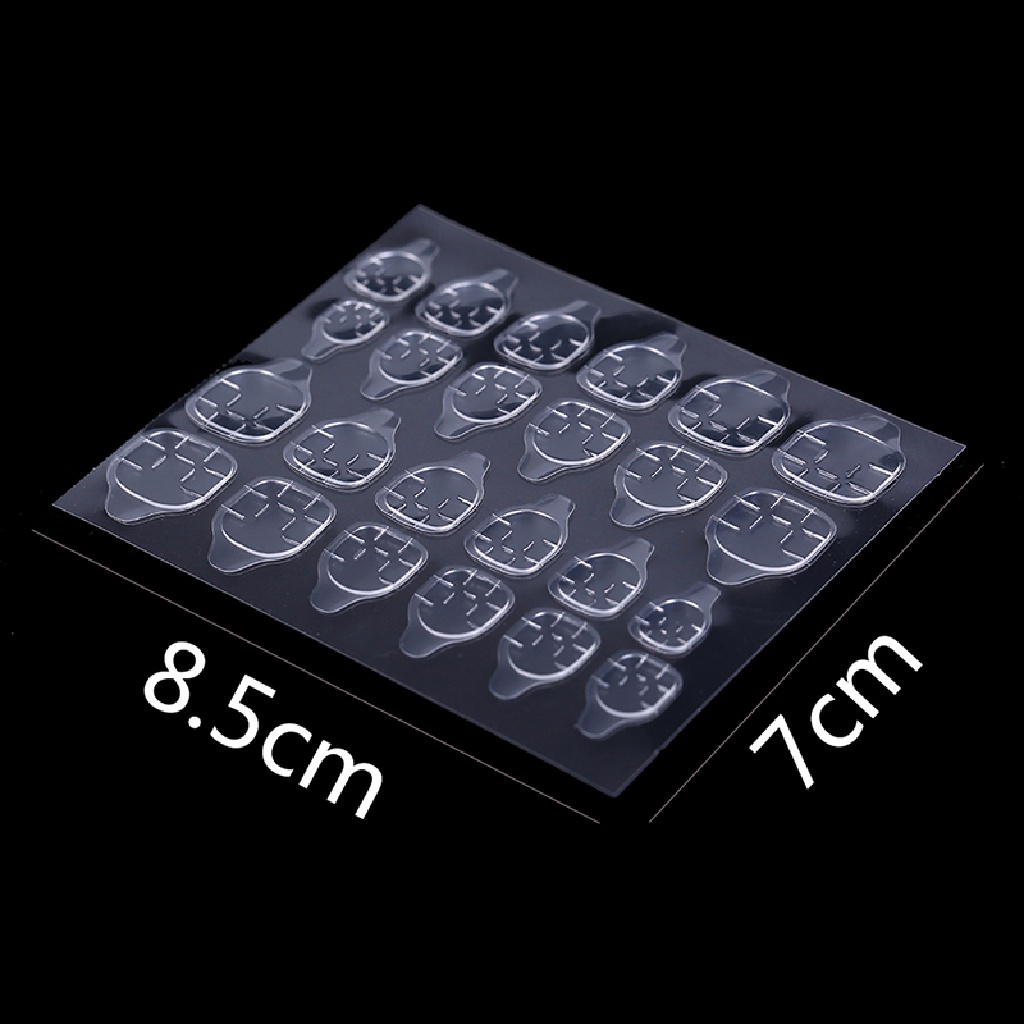 [Birth] 5lembar/24pcs Selotip Perekat Nail Art Palsu Dua Sisi Lem Stiker DIY [ID]