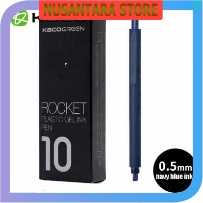 

NUSANTARA STORE - KACO ROCKET Gel Pen Pena Pulpen Bolpoin 0.5mm 10PCS - K1028 (Black / Blue Ink)