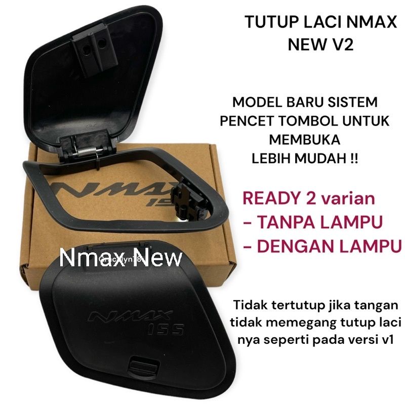 Cover tutup laci Depan Nmax new 2020/2021/2022 Hitam/Led