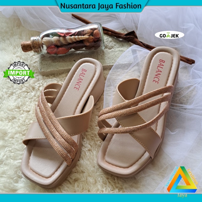 Sandal Wedges Wanita Tali Platform Terbaru Balance 2212-B1