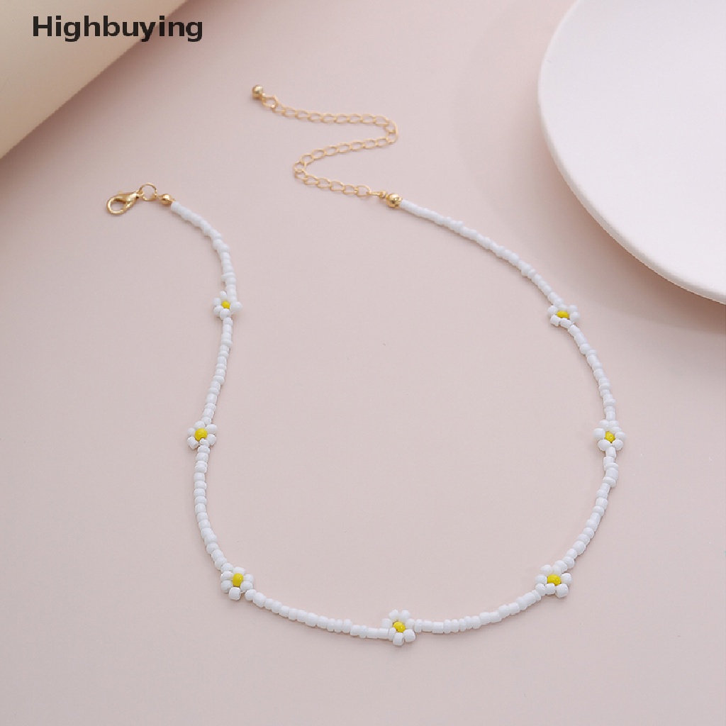 Hbid Bohemian Bead Flower Choker Kalung Kerah Klavikula Rantai Kalung Perhiasan Hadiah Glory