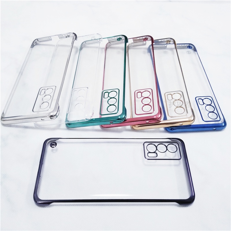 Casing Transparan Casing Transparan Pinggiran Electroplated Untuk VIVO X60 X80 Pro X50 X70 Pro+VIVO Iqoo8 9 Pro 7 Shock proof Case