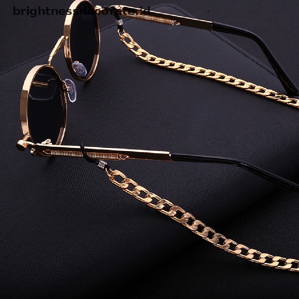[Birth] Gold Sunglasses Hip Hop Strap Kalung Kacamata Tali Rantai Tali Baca [ID]
