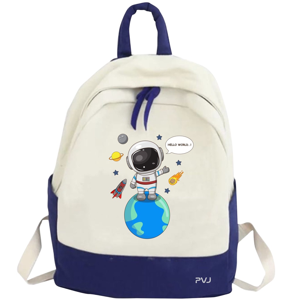 PVJ - Tas Ransel Sekolah Anak Laki-Laki Karakter Astronot Galaxy