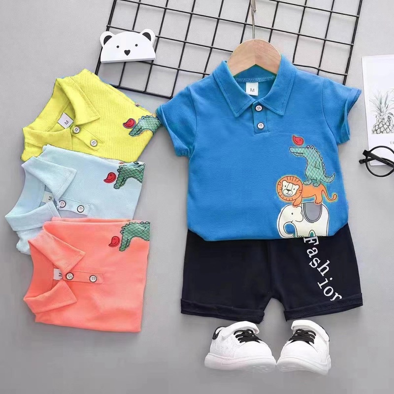 SETELAN KERAH ANAK IMPORT | STL001 | SETELAN KEMEJA ANAK LAKI | SETELAN POLO ANAK COWOK IMPORT