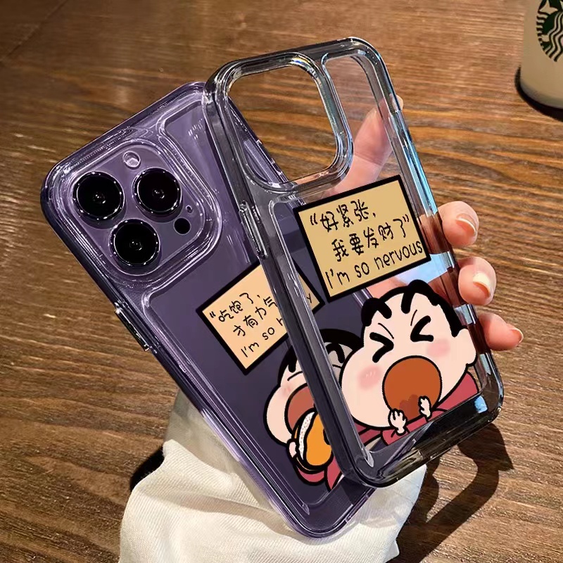 IPHONE Casing Ponsel Lembut Cowok Lucu Kompatibel Untuk Iphone14 11 13 12 Pro XS Max X XR 7 8 6S Plus Silcone Casing Tahan Guncangan Cover TPU Hitam Transparan