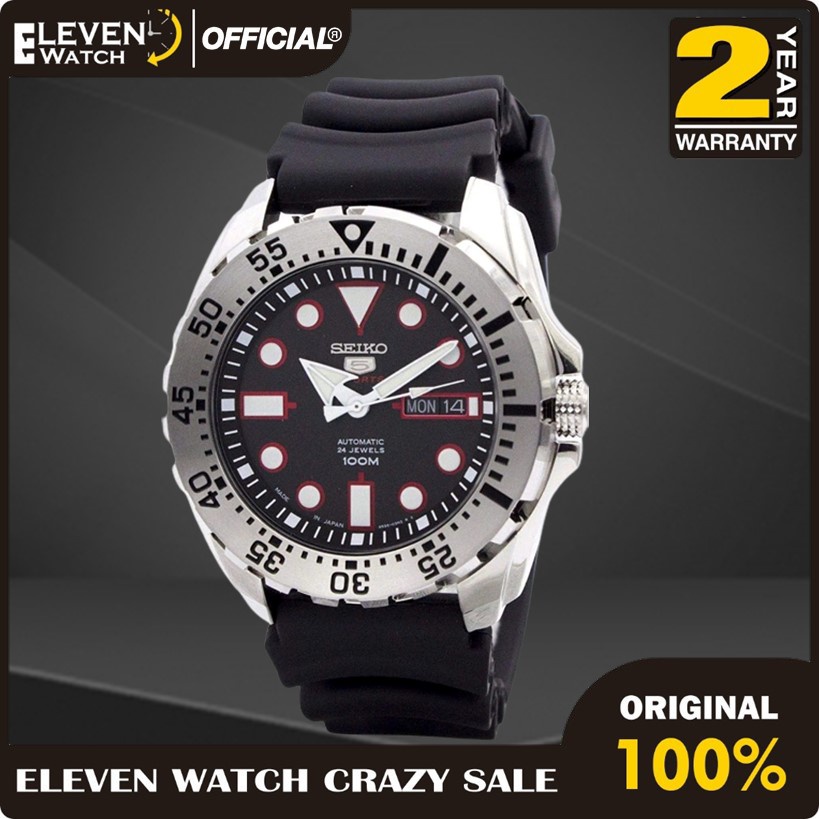 [Promo] Jam Tangan Pria Seiko SRP601J1 5 Sports Automatic 24 Jewels Black Dial Original Garansi 2 Ta