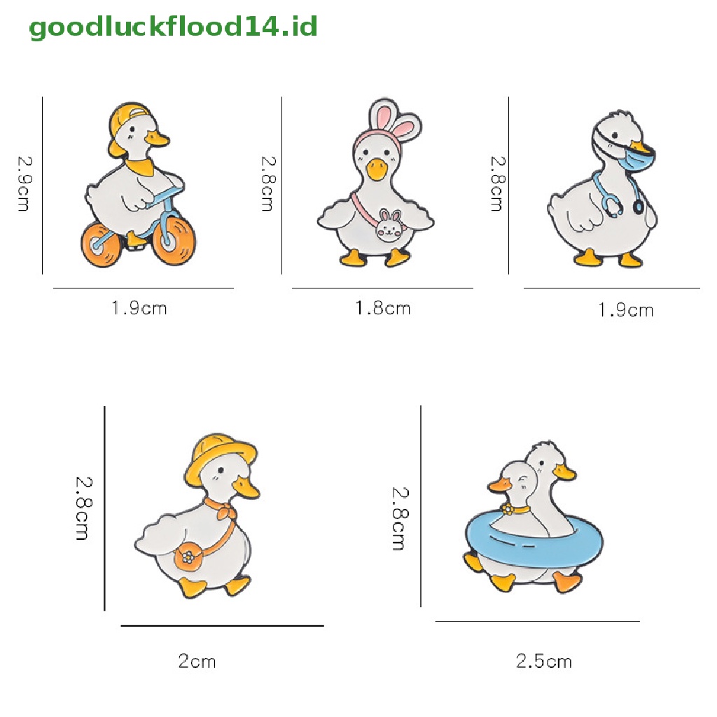 [GOOGFOUR] Pin Enamel Hewan Yang Indah Bebek Angsa Belanja Berenang Bersepeda Bros Tas Kerah Pin [TOP]