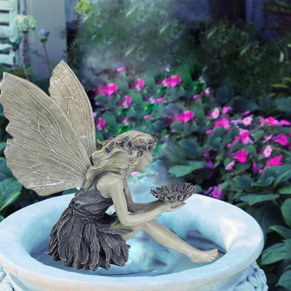 Lanfy Patung Peri Bunga Tidak Bau Lucu Serbaguna Dekorasi Rumah Kerajinan Resin High Quality Guardian Angel Rak Buku Figurine Angel Bird Feeder