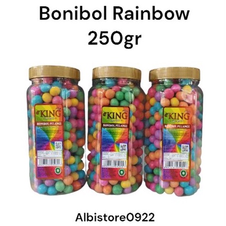 

BONIBOL COKLAT RAINBOW TOPLES 250GRAM -Biskut Salut Rainbow Bentuk Bola