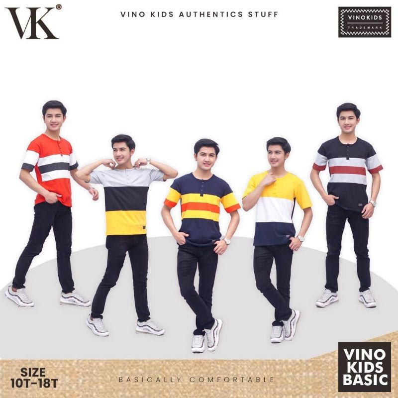 Kaos Cowok Remaja Tanggung Crewcuts Henley Atasan Kaos Anak Laki Laki Vinokids