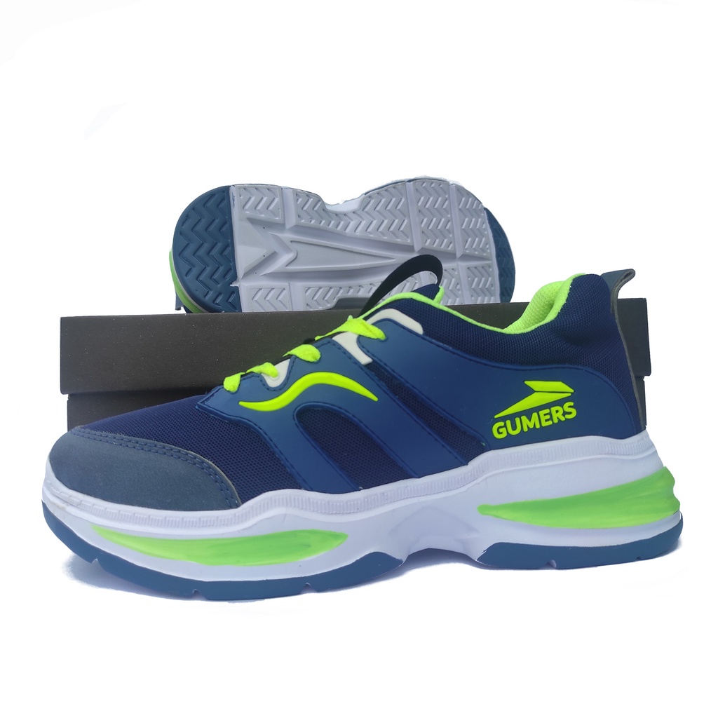 SNEAKERS GUMERS NAVY GREEN SPORT. SEPATU WANITA DAN PRIA, SEPATU COUPLE, SEPARTU TERBARU, SEPATU TERLARIS, SEPATU SANTAI, SEPATU LARI, SEPATU SENAM, SEPATU OLAHRAGA, SEPATU BADMINTON, SEPATU GYM