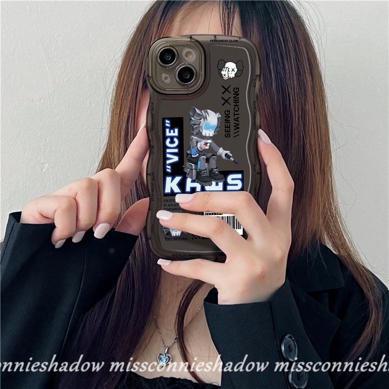 Vivo Y21s Y16 Y02 Y20 Y15 Y02s Y15s Y21 Y12 Y12s Y12i Y11 Y33s Y22 Y17 Y22s Y35 Y75 V20 V21 V25E V25 Y15A Y91 Y30 Y50 Y91C Kartun Fashion Violent Bear Kaws Lembut Bergelombang Wdge Case