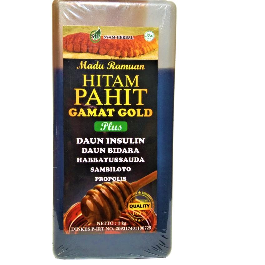 

12.12 BRANDS FESTIVAL Madu Hitam Pahit Gamat Gold 1000 gr Plus Daun Insulin Dan Sambiloto asli 