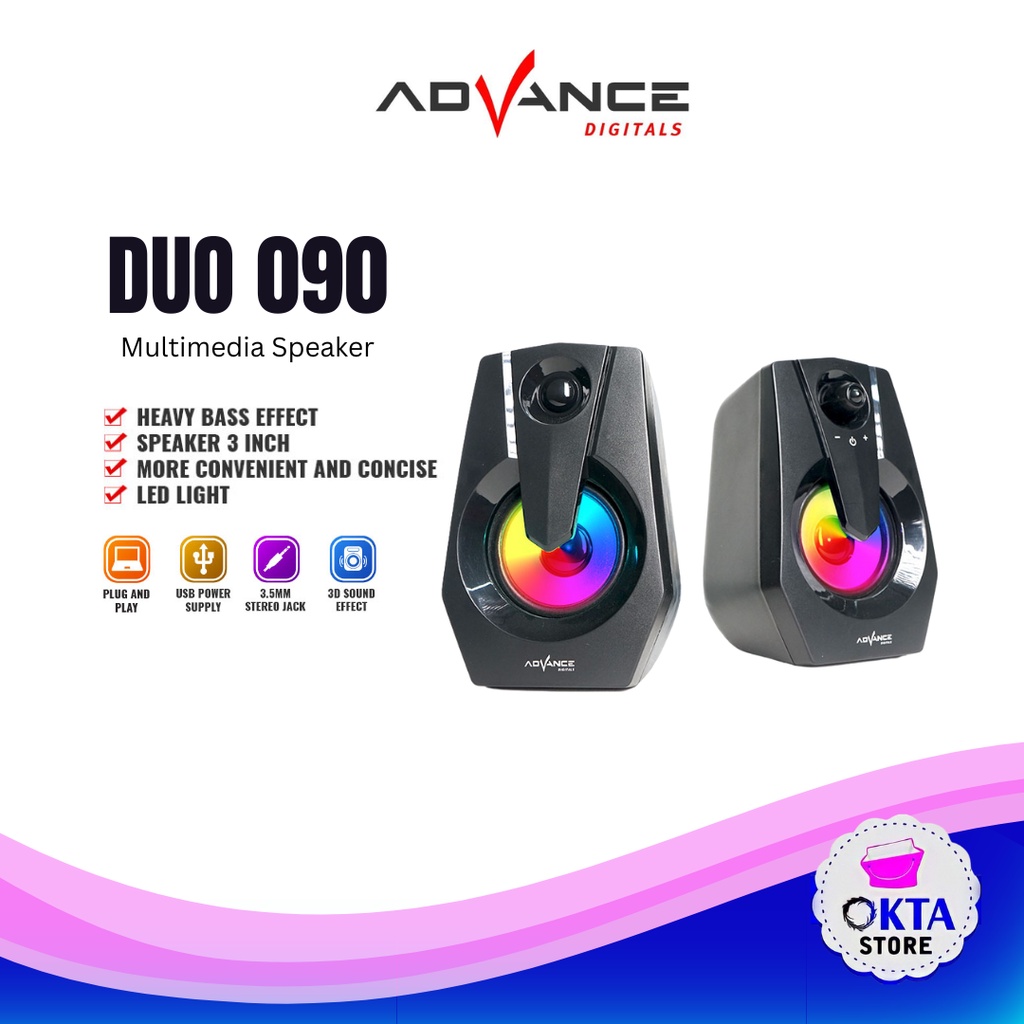 Advance Speaker Komputer/Laptop DUO-090 Black | Garansi resmi advance