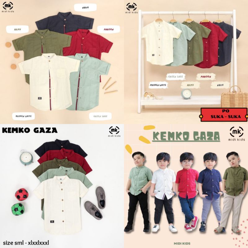 Kemko Gaza By Midikids / Kemko Anak Laki laki / Kemeja Anak Laki laki / Atasan Anak Laki laki / Koko
