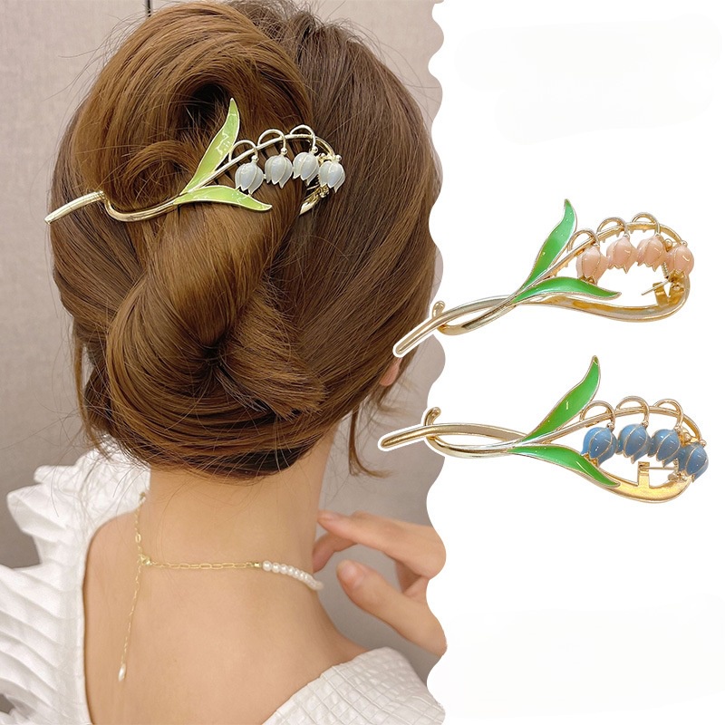 (Hello Girl) f146 Jepit Rambut Wanita  Jedai Wanita Mutiara Manik Manik Bling Bling Import