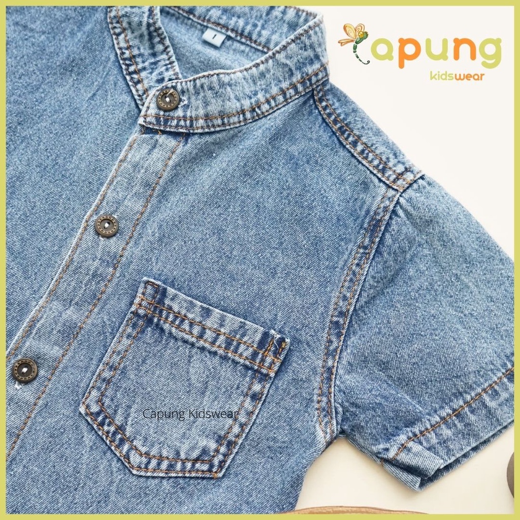 (Capung Kidswear) Kemeja Jeans Anak Ciangi Shaka Usia 1-6 tahun