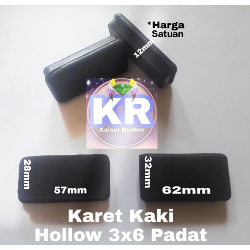 Karet Kaki Hollow 3x6 Padat Pelindung Tutup Kursi Meja Rak Ranjang Lemari Besi Baja Ringan Sepatu Hollo