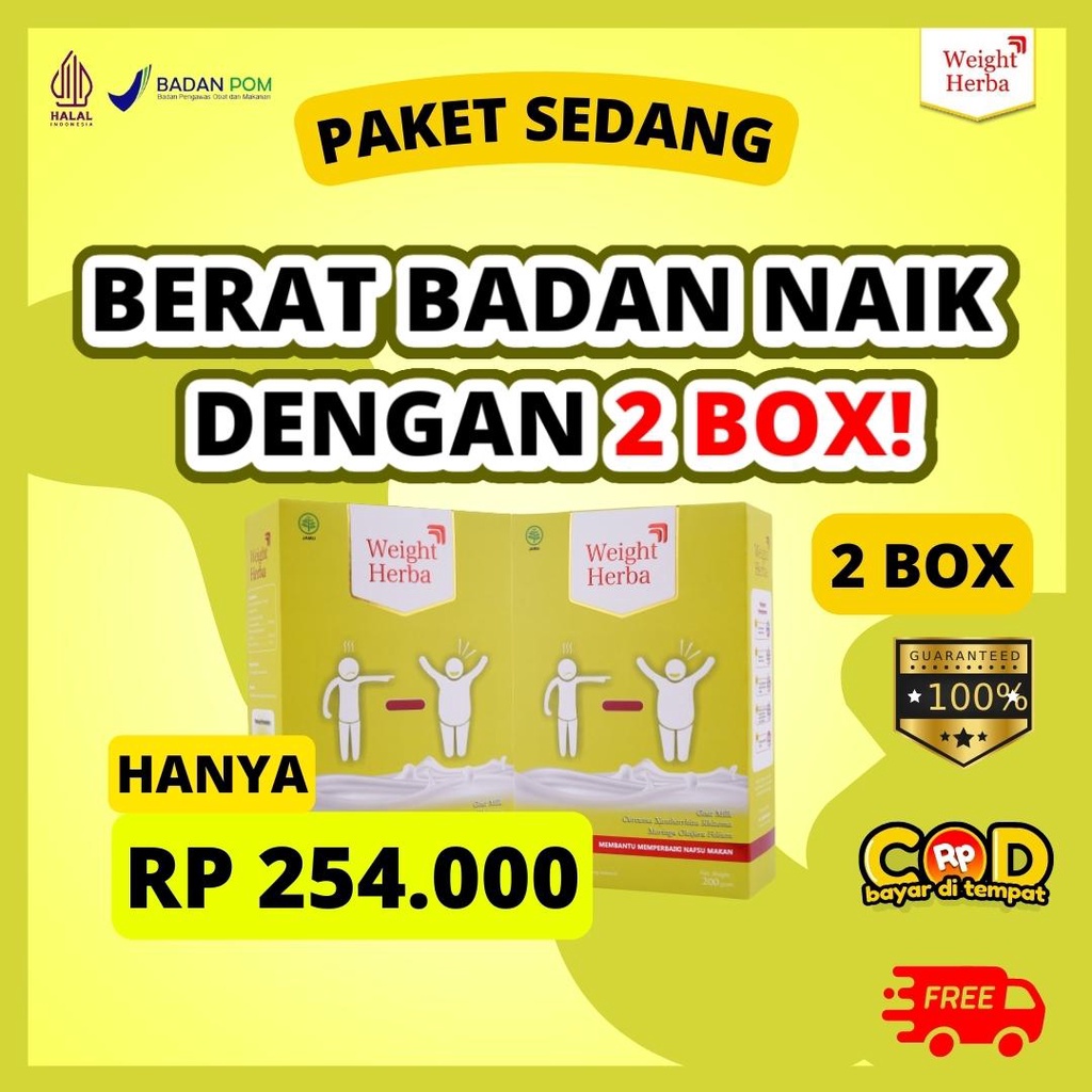 

[PAKET 2 BOX] | Weight Herba | Susu Kambing Etawa Murni Untuk Menambah Nafsu Makan dan Menambah Berat Badan