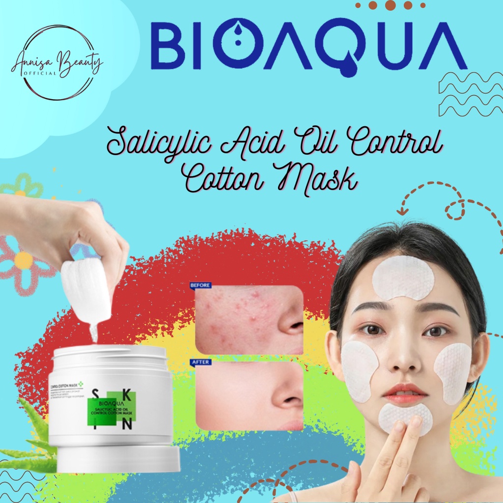 [BPOM][100% ORIGINAL]BIOAQUA Salicylic Acid Oil Control Cotton Mask 110g/55pcs Q21A0176/skincare acne Facial Cotton Pad / Kapas Tipis Pembersih