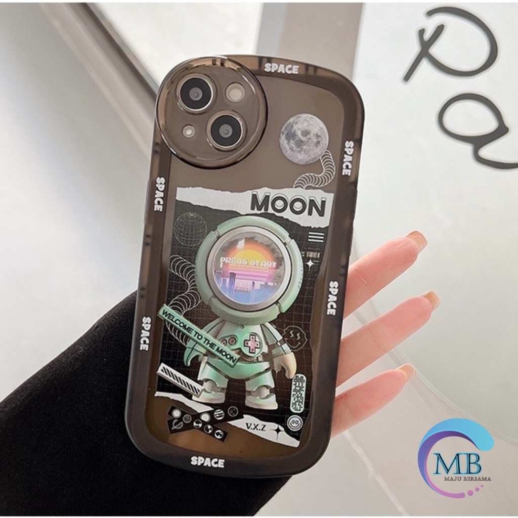 SS135 SOFTCASE MOTIF SPACE MOON FOR IPHONE 7 8 7+ 8+ X XS XR XS MAX 11 12 13 14 PRO MAX MB4257