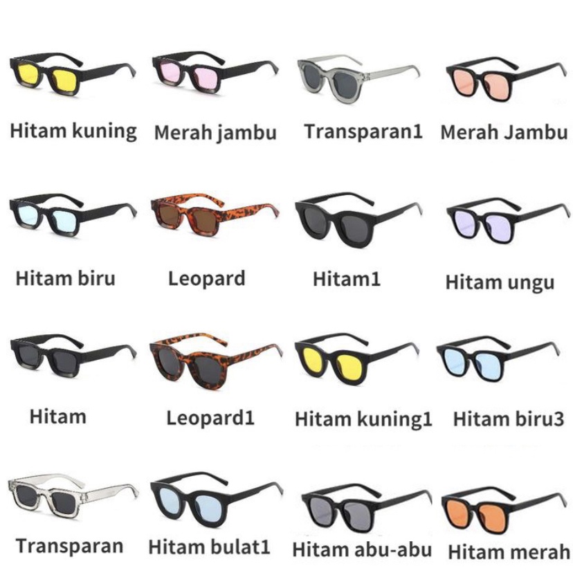 COD❤️Kacamata Hitam UV400 Bingkai Kecil Persegi Gaya Vintage Untuk Pria Dan Wanita Boldie Frame Tebal Skinny Bold Persegi Panjang 2022