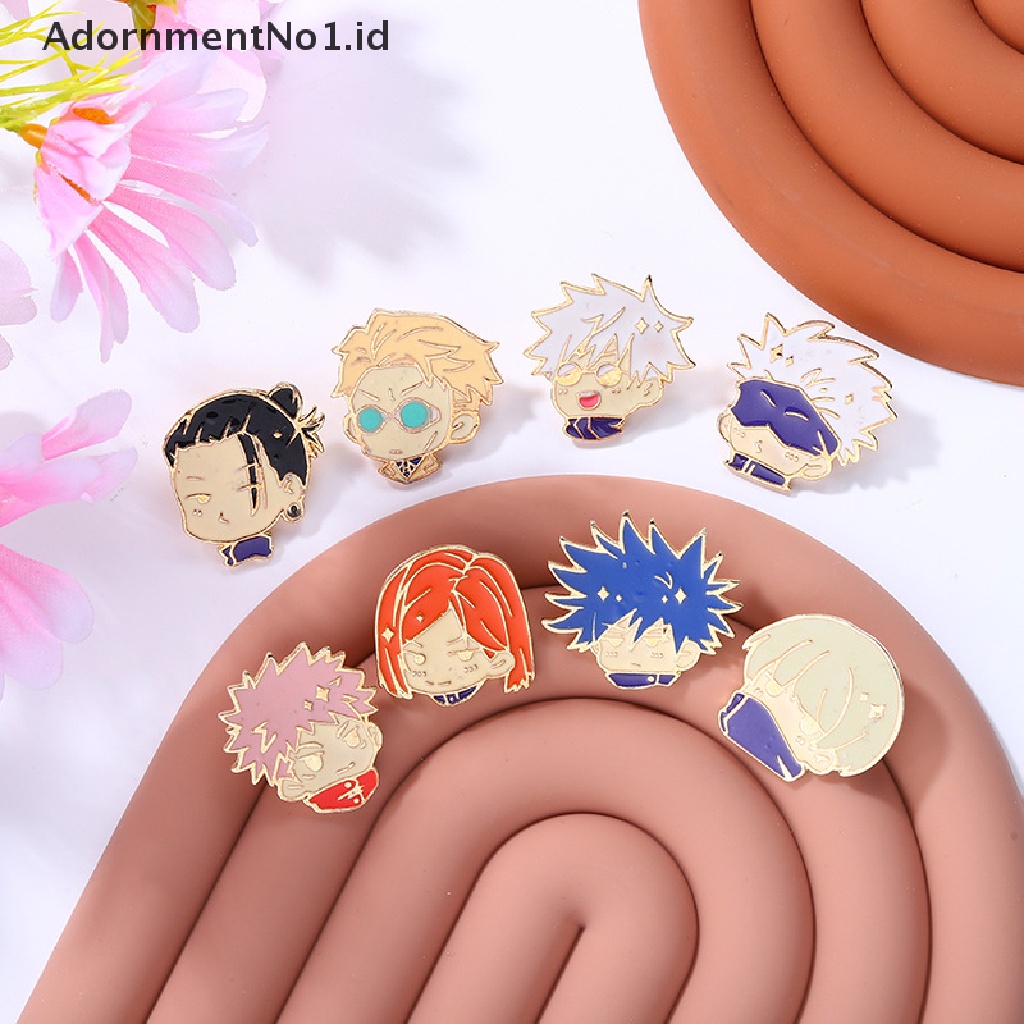 [AdornmentNo1] Jujutsu Kaisen Chibi Enamel Pin Gojo Satoru Itadori Yuji Bros Custom Kerah Lencana Kartun Lucu Perhiasan Hadiah Untuk Teman [ID]