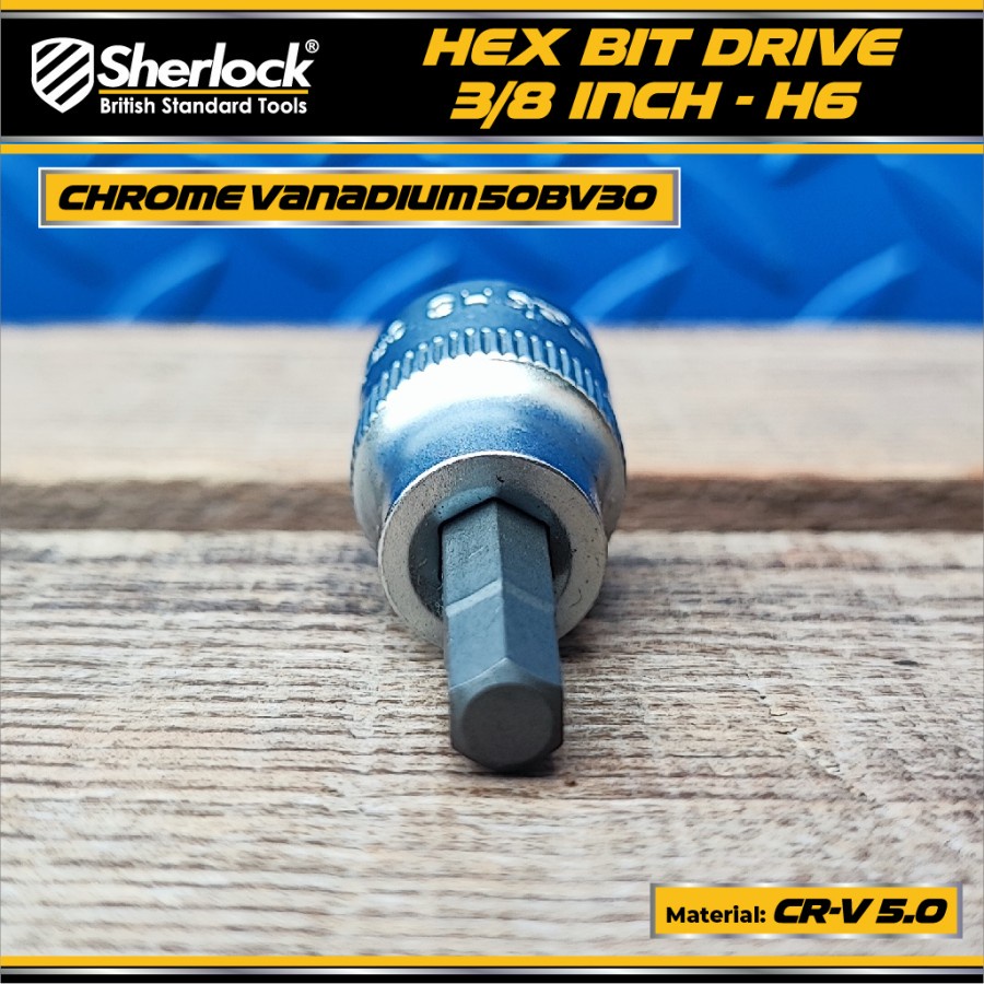 MATA KUNCI SOK DRIVE 3/8 INCH SHERLOCK SHOCK 3/8&quot; HEX BIT SOCK L 6 MM