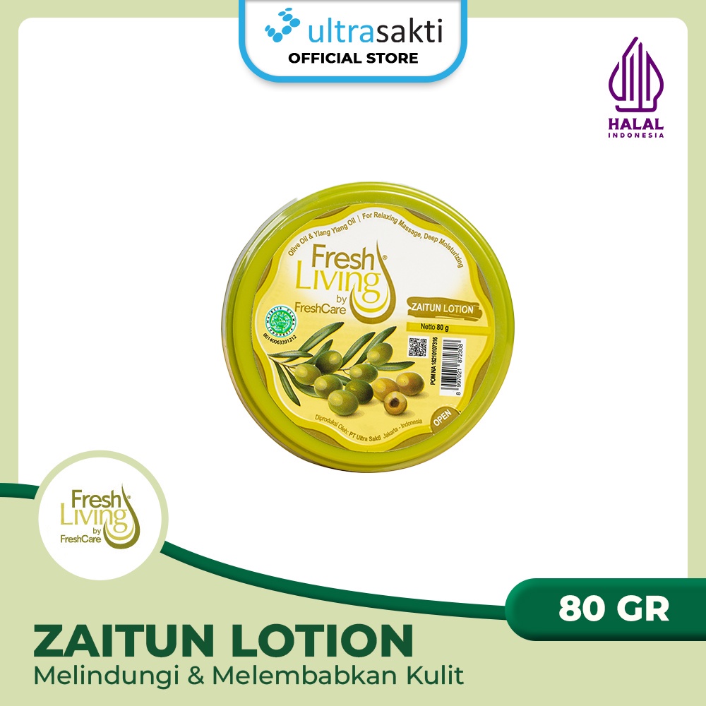 FreshLiving Zaitun Lotion 80gr - Melindungi &amp; Melembabkan Kulit Kering