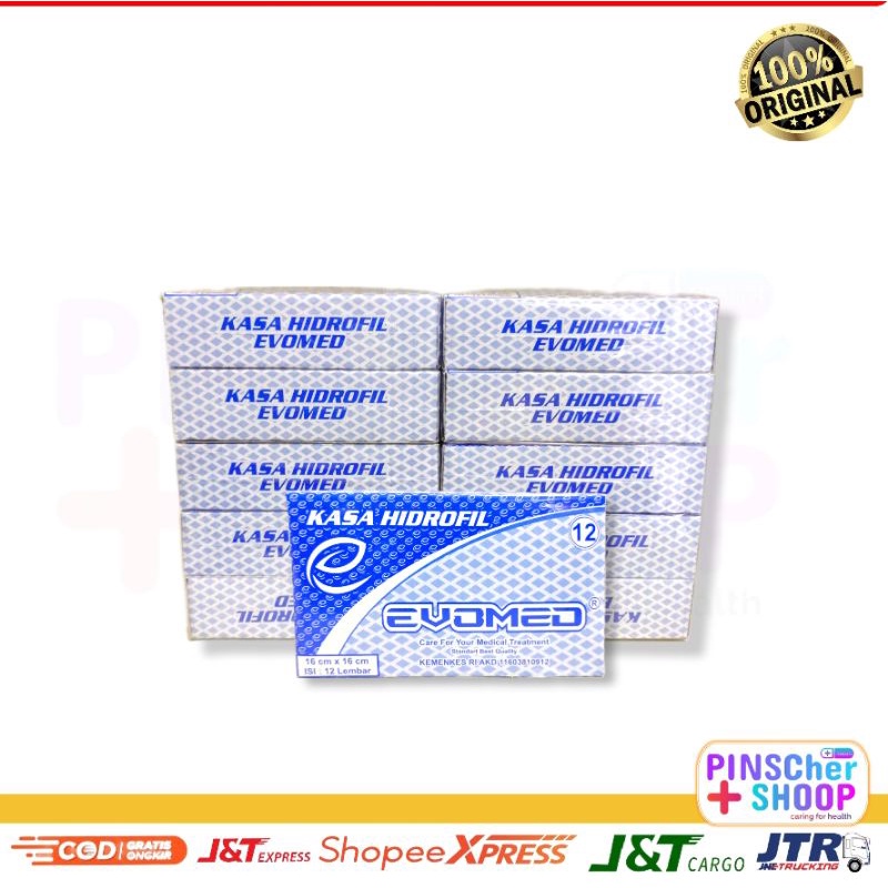 Kasa Kotak Hidrofil 16x16 Cm Evomed Harga Per Pack Isi 10 Box