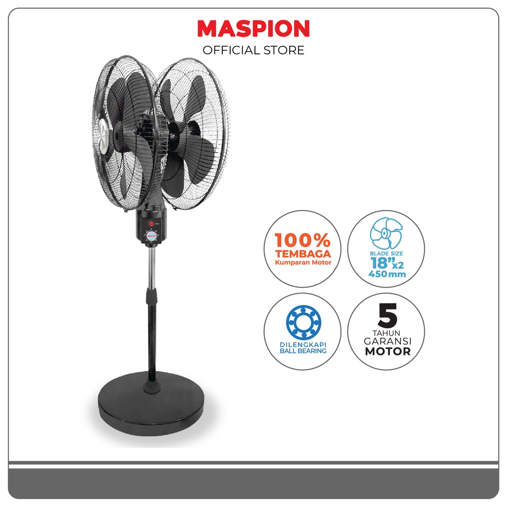 Maspion Power Stand Fan Kipas Angin Berdiri 18 Inch PW-1818 S