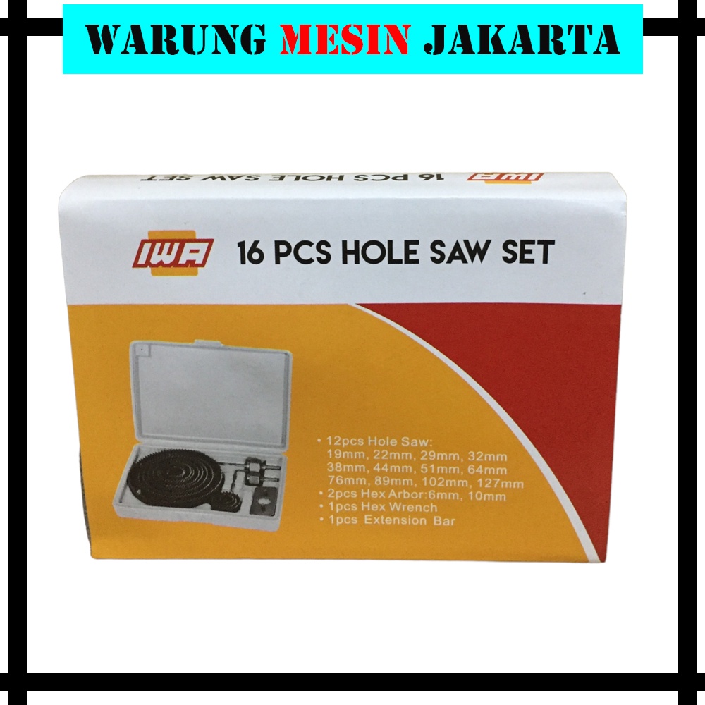 IWA Hole Saw Set Mata Bor Kayu Hidroponik 16pcs