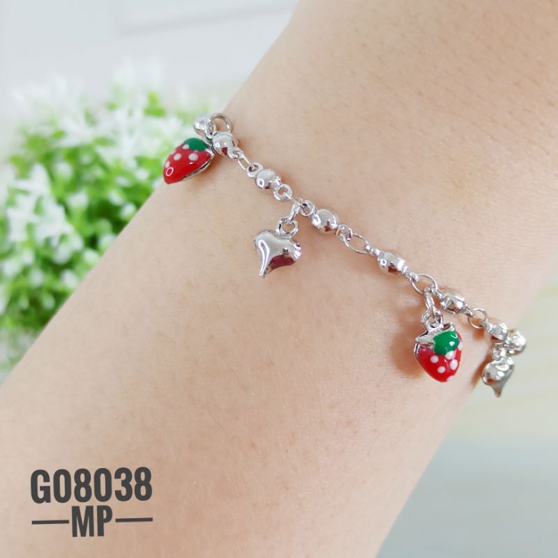 Gelang Tangan / kaki anak Xuping Rantai Silver Strawberry G08038