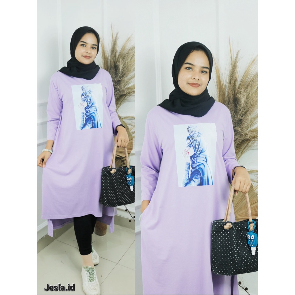 RATU HIJAB MIDI DRES REALPICT UKURAN S M L XL XXL BAHAN KAOS KATUN COMBED 24S APLIKASI SABLON MOTIF POLOS MIDI DRESS MUSLIM KOREAN STYLE LONG TUNIK WANITA TERBARU 2023 KEKINIAN PAKAIAN MUSLIM WANITA BAJU KAOS WANITA LENGAN PANJANG