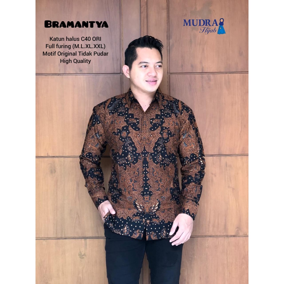 Batik Mudra Collection / Batik Pria Lengan Panjang / Batik Terbaru / Bramantya / Mudra Hijab