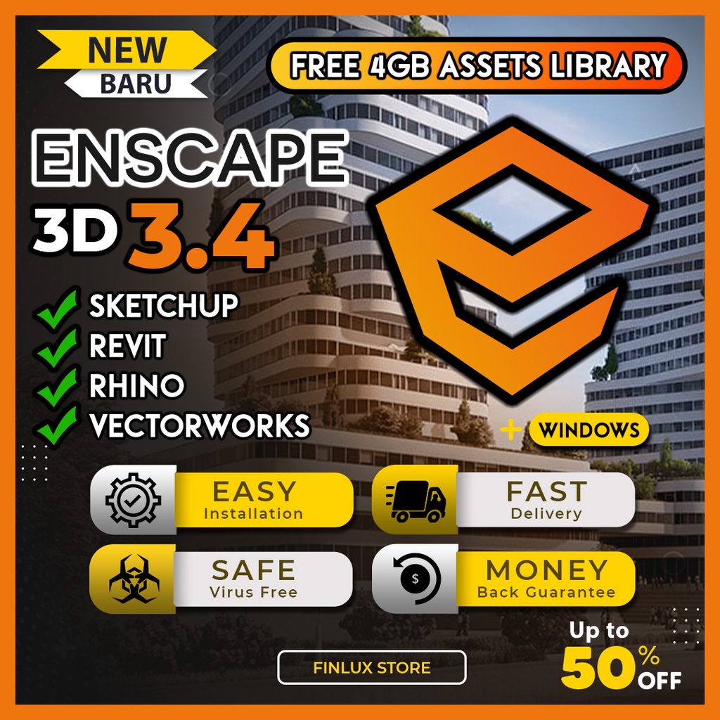 

Enscp v3.4.2 FREE 4GB Assts Lbrry Fr SktchUp/Rvt/Rhn/VctrWrks Fr Wndws (64-Bt)