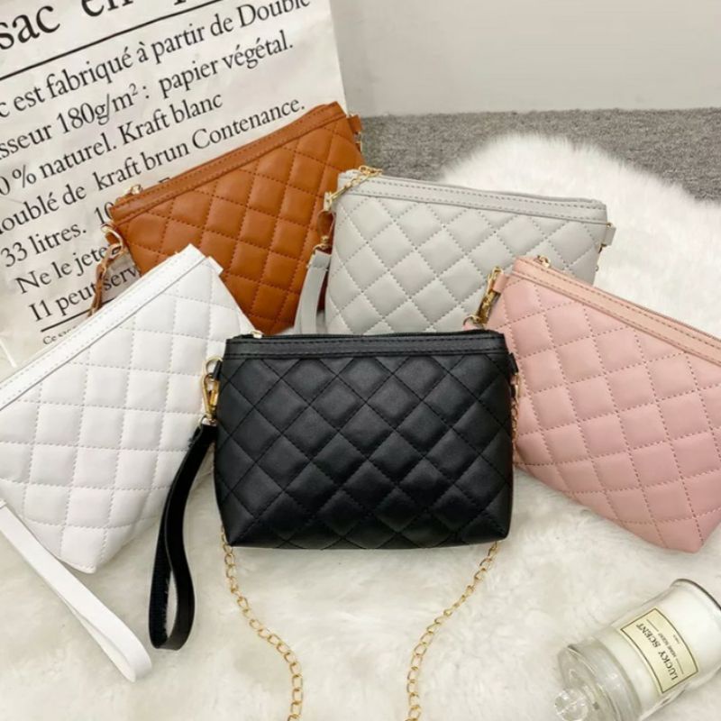 dem_sare / DS1223  AMINA Selempang Wanita Fashion Trendy Kekinian  Tas Selempang Wanita Rantai Tas Pouch Hp Wanita